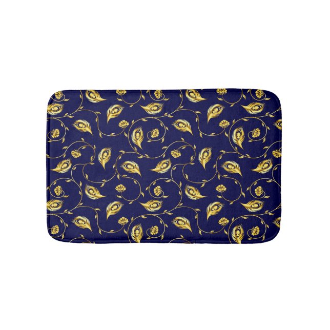 Peacock Sari Pattern Bath Mat (Front)