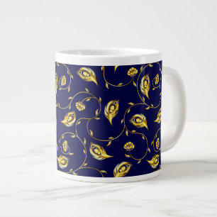 Peacock Sari Pattern Large Coffee Mug