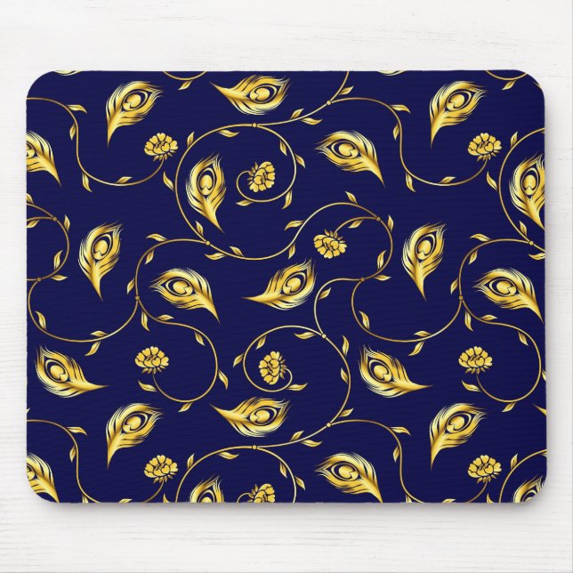 Peacock Sari Pattern Mouse Pad (Front)