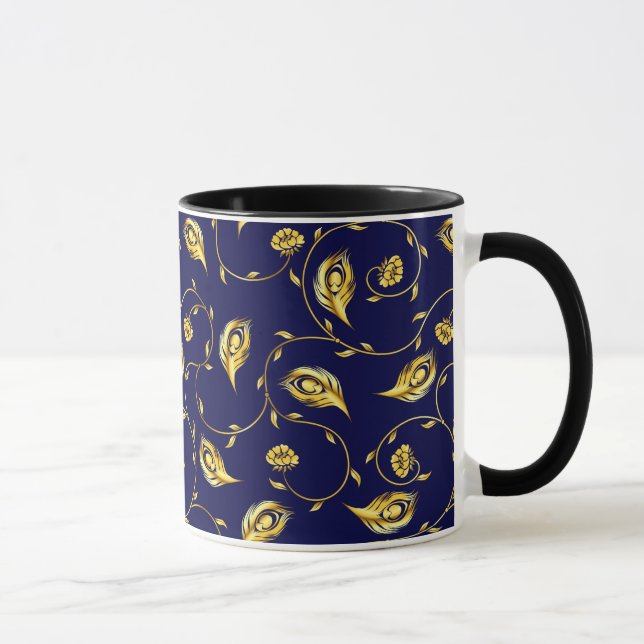 Peacock Sari Pattern Mug (Right)