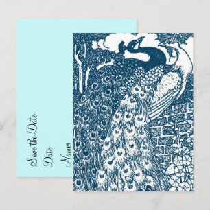 Peacock Save the Date Announcement Postcard