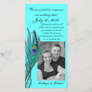 Peacock Save the Date Photocard