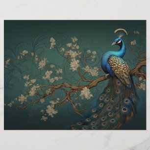 Peacock Scrapbook Journal Paper