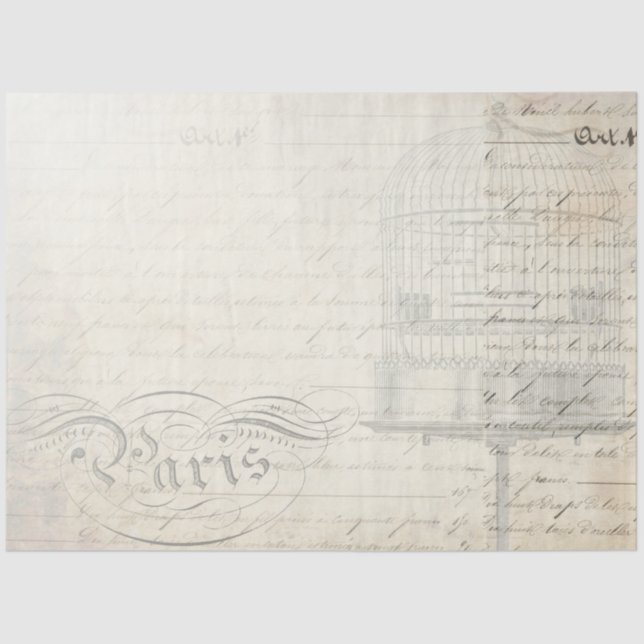 Peacock Script Companion Decoupage Paper (Front)