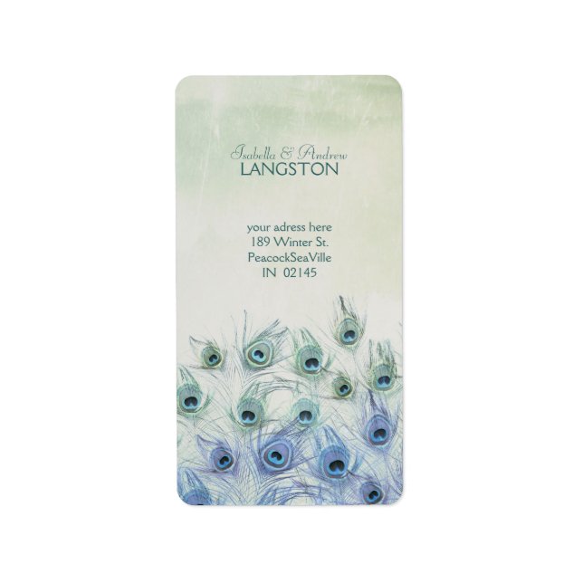 Peacock Sea Fantasy Address Label (Front)