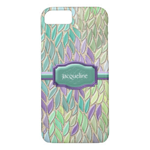 Peacock Sea Glass Mosaic Feather Impressionistic Case-Mate iPhone Case