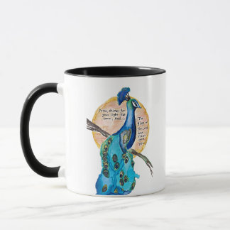 Peacock Shine art, no background, with Isaiah 60:1 Mug