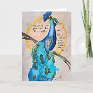 Peacock Shine Isaiah 60v1  Card