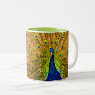 Peacock, Silver Falls, Kauai, Hawaii Two-Tone Coffee Mug