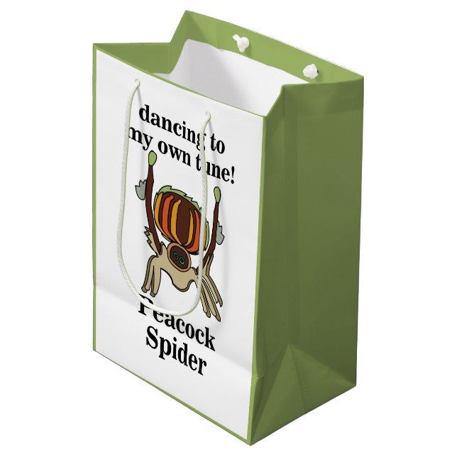 Peacock Spider Funny Medium Gift Bag (Front Angled)