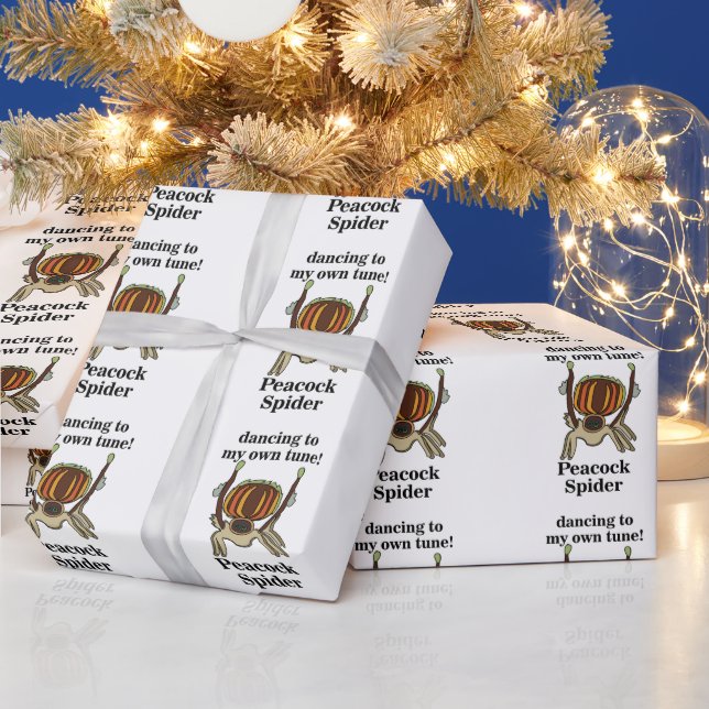 Peacock Spider Insect Funny Wrapping Paper (Holidays)