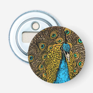 Peacock Splendour Illustration Bottle Opener