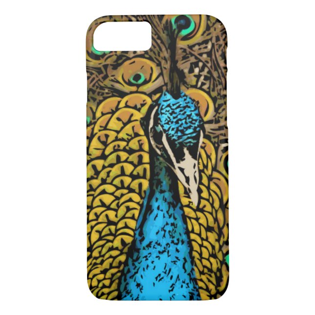 Peacock Splendour Illustration Case-Mate iPhone Case (Back)