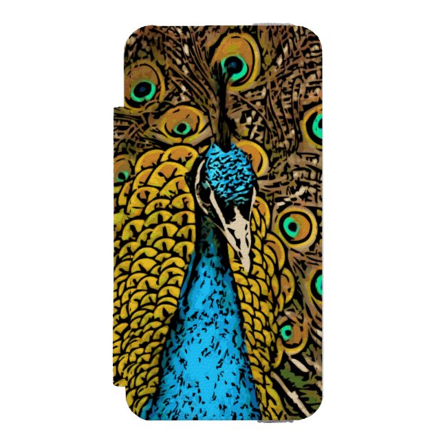 Peacock Splendour Illustration Incipio iPhone Wallet Case (Folio Front)