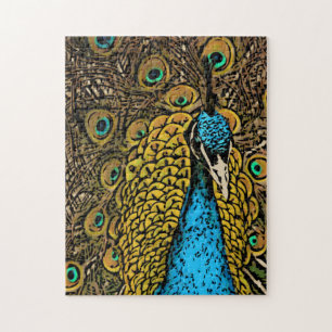 Peacock Splendour Illustration Jigsaw Puzzle