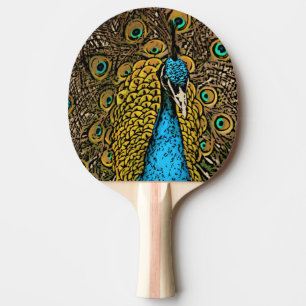 Peacock Splendour Illustration Ping Pong Paddle