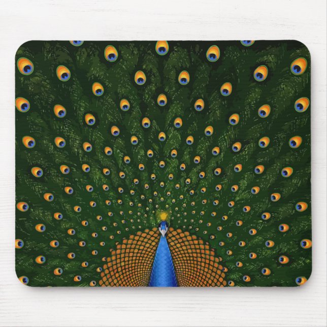 Peacock Spread Mousepad (Front)