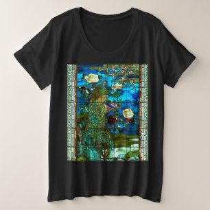 Peacock stained glass window plus size T-Shirt