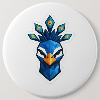 Peacock Sticker 6 Cm Round Badge