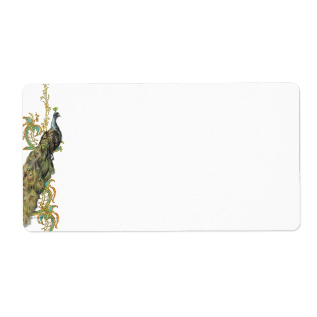 Peacock Sticker Tag Label (Front)