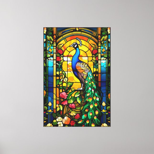 Peacock Stretched Canvas Print (Front)