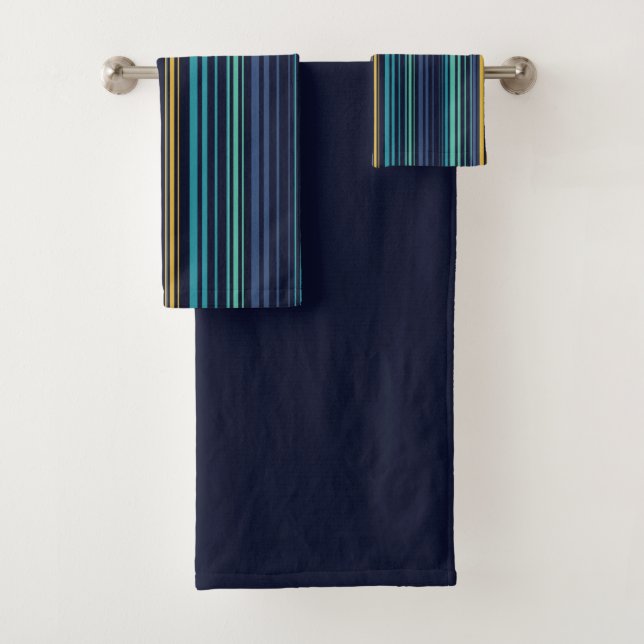 Peacock Stripes Bath Towel Set (Insitu)