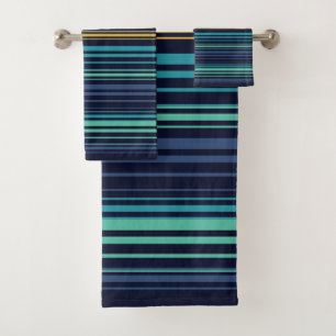 Peacock Stripes Bath Towel Set
