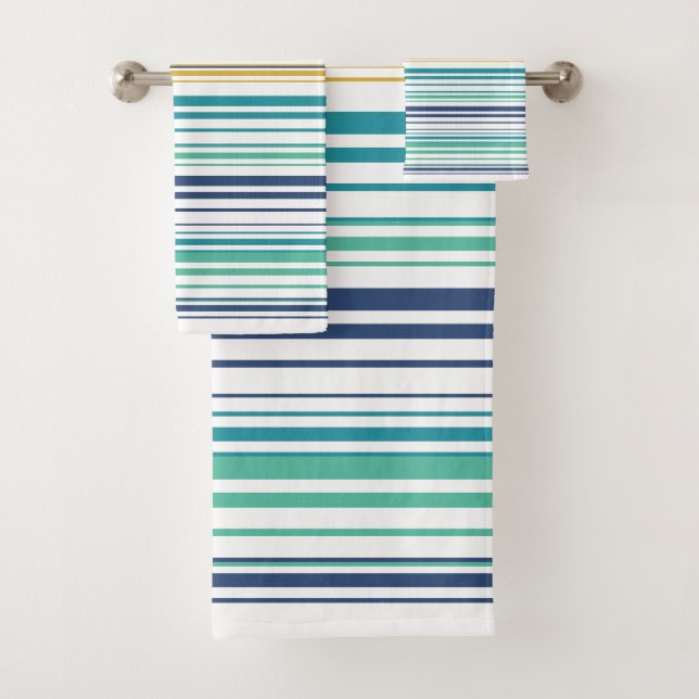 Peacock Stripes Bath Towel Set (Insitu)