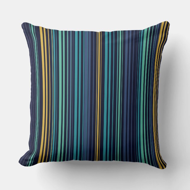 Peacock Stripes Cushion (Front)