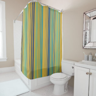 Peacock Stripes Shower Curtain