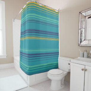 Peacock Stripes Shower Curtain