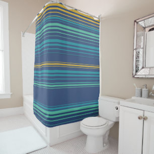 Peacock Stripes Shower Curtain