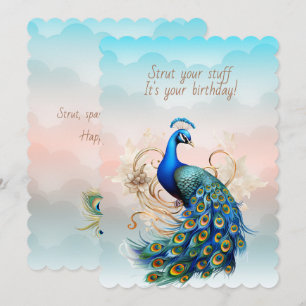 Peacock Strut Your Stuff Birthday Card