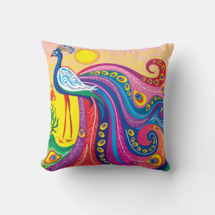 Peacock Sunrise Cushion