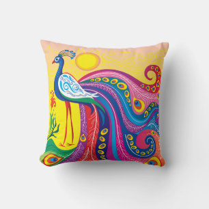 Peacock Sunrise Cushion