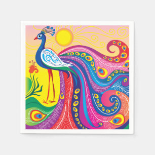 Peacock Sunrise Napkin