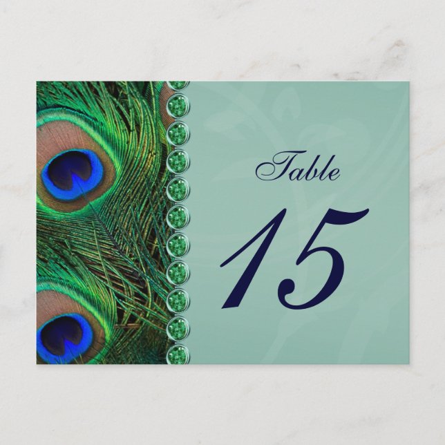 peacock table numbers postcards (Front)