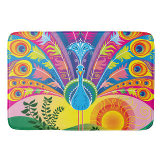 Peacock Tail Bath Mat
