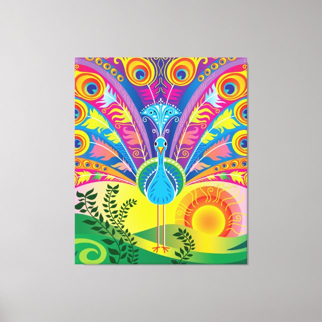 Peacock Tail Canvas Print (Front)