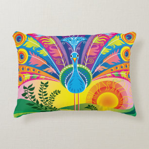 Peacock Tail Decorative Cushion