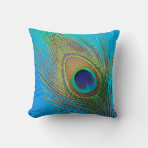 Peacock Tail Feather Cushion