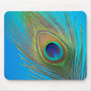 Peacock Tail Feather Mouse Pad