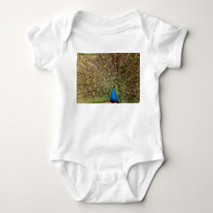 Peacock Tail Feathers Baby Bodysuit