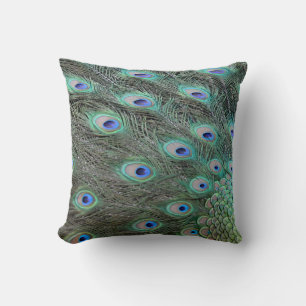 Peacock tail feathers cushion