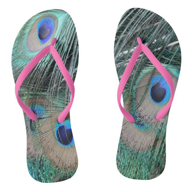 Peacock Tail Feathers Jandals (Footbed)