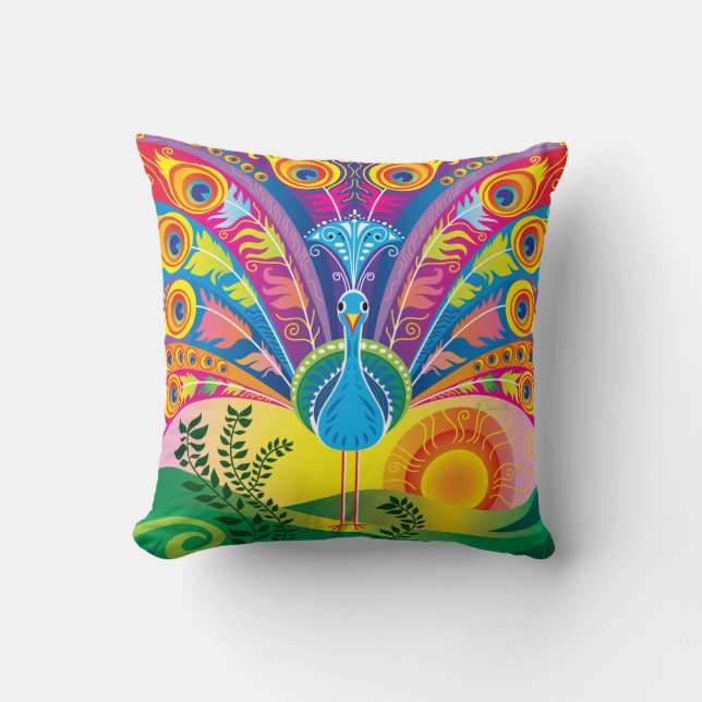 Peacock Tail Radiance Cushion (Front)
