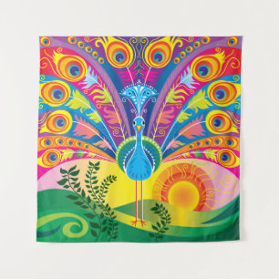Peacock Tail Tapestry