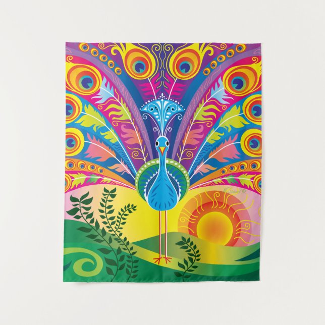 Peacock Tail Tapestry (Front)