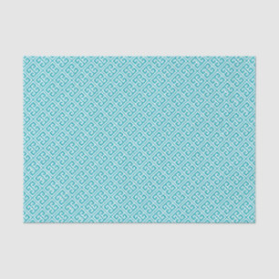 Peacock Teal Greek Key Pattern Tissue Paper