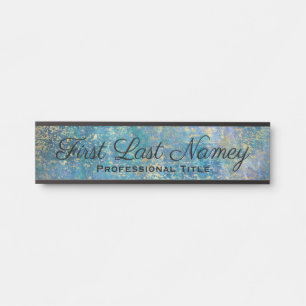 Peacock Teal Office Door Sign Elegant Name Plate